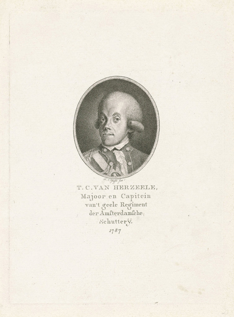 Detail of Portrait of Theodorus Cornelis van Herzeele by François Joseph Pfeiffer I
