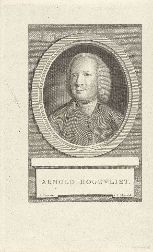 Detail of Portrait of Arnold Hoogvliet by Nicolaas Reyers