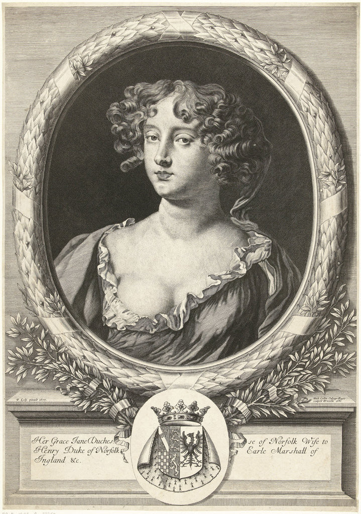 Detail of Portrait of Jane Bickerton Duchess of Norfolk by Richard Collin