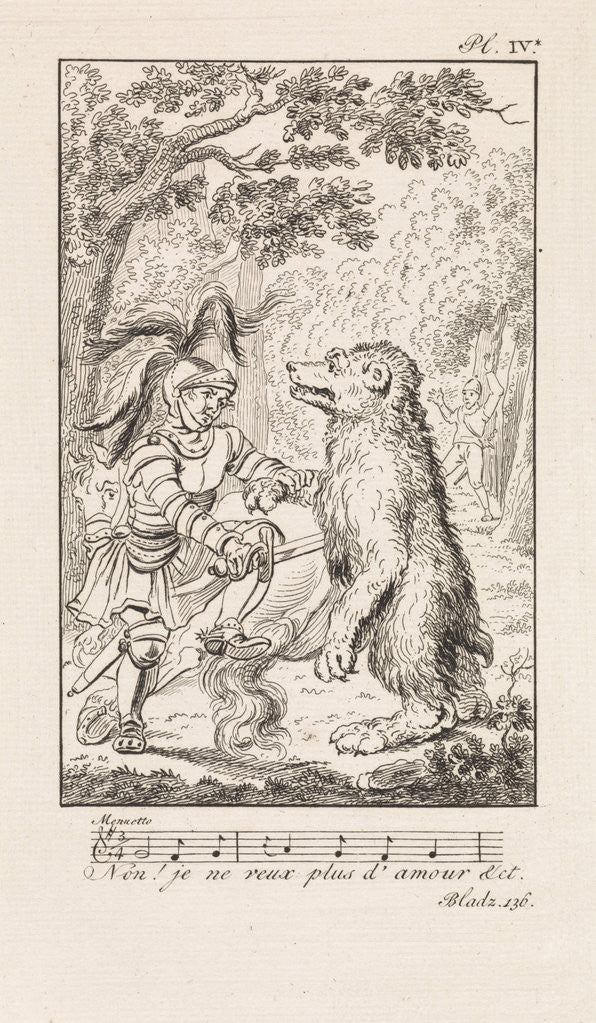 Detail of Knight puts a bear down by François Bohn