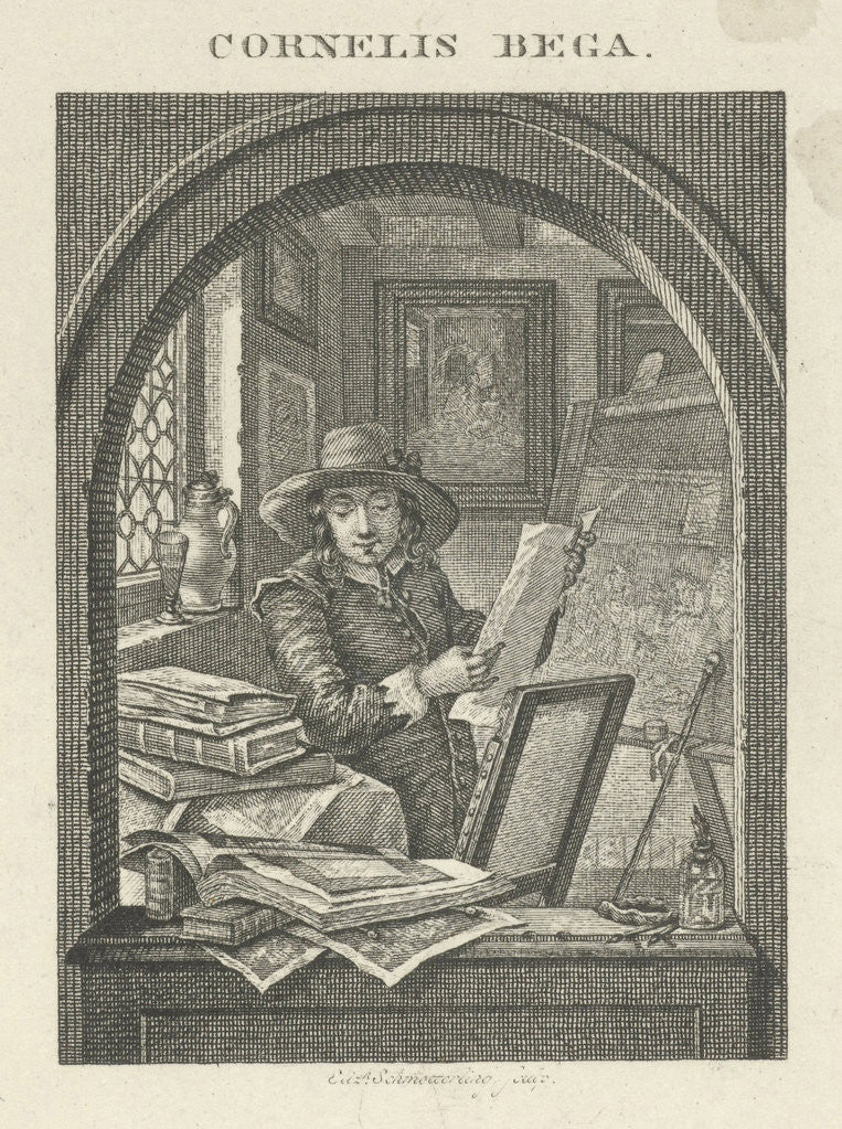 Detail of Painter in his studio by Elizabeth Barbara Schmetterling