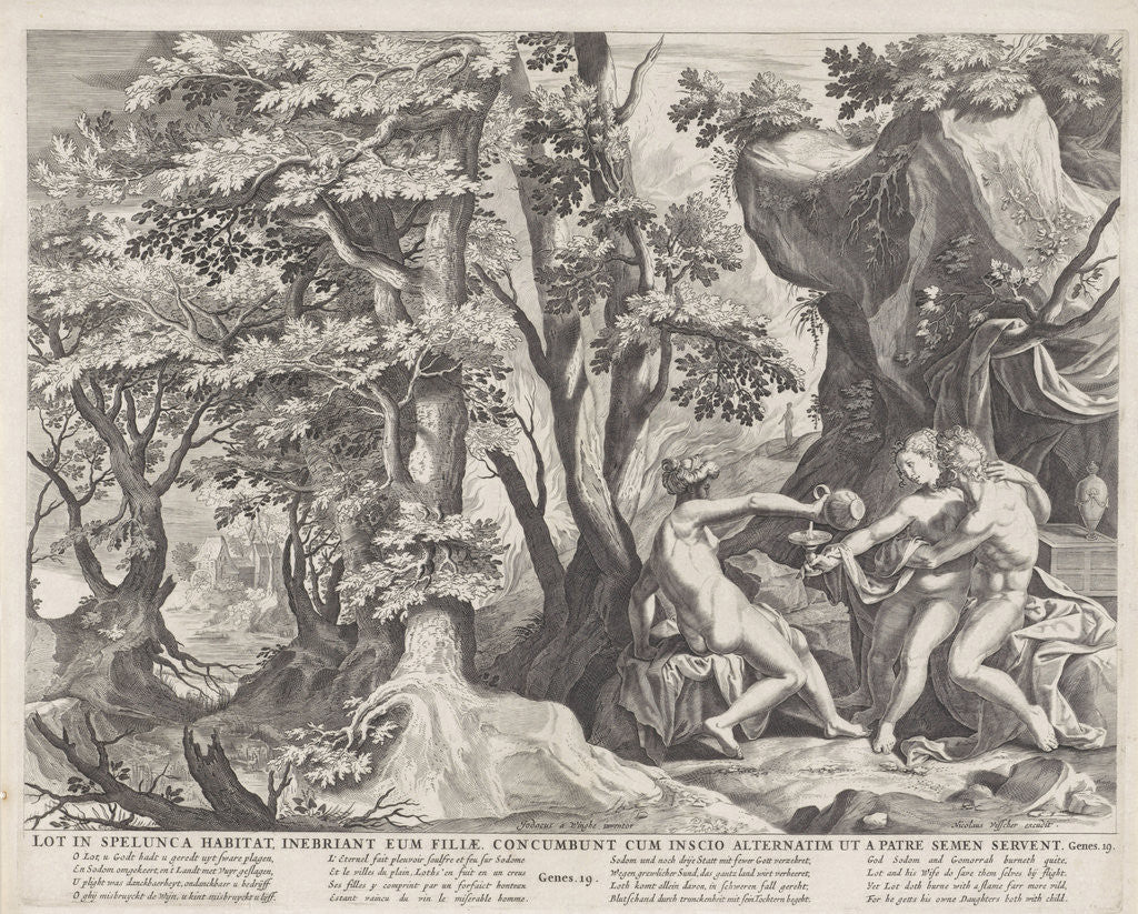 Detail of Lot and his daughters by Nicolaes Visscher I