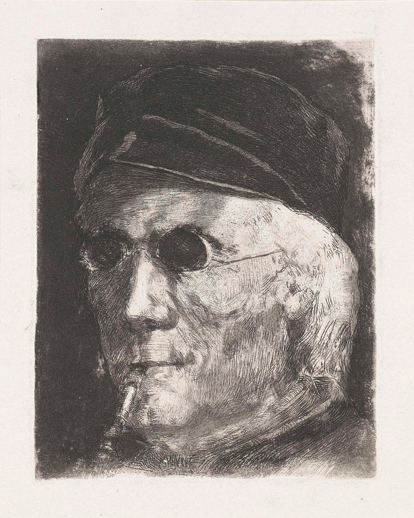 Detail of Face of a man with glasses by Frans Schikkinger