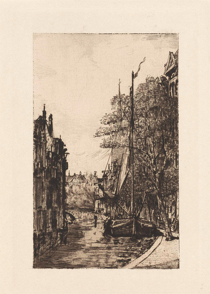 Detail of View of the Damrak in Amsterdam by Frans Schikkinger