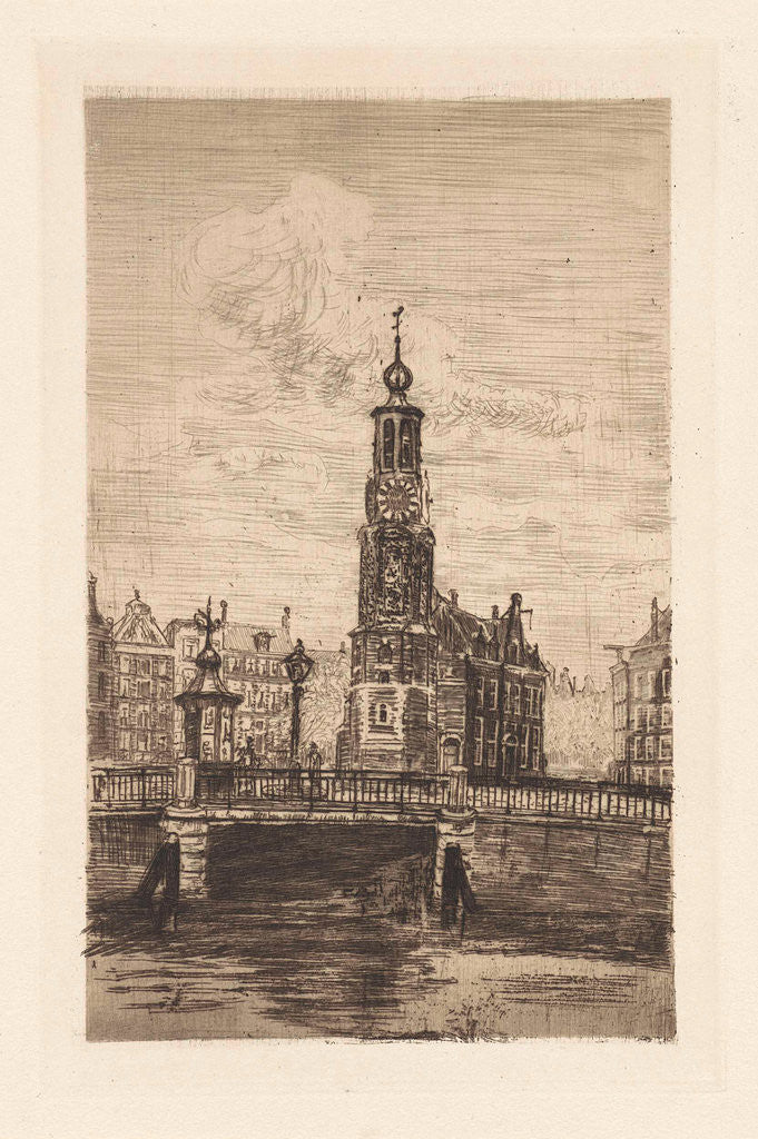 Detail of Munt Tower in Amsterdam by Frans Schikkinger