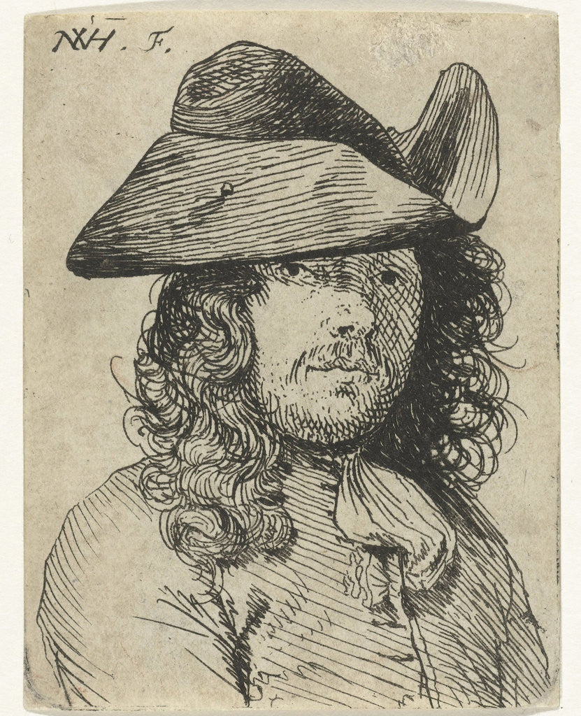 Detail of Bust of young man with hat and moustache by Nicolaes van Haeften