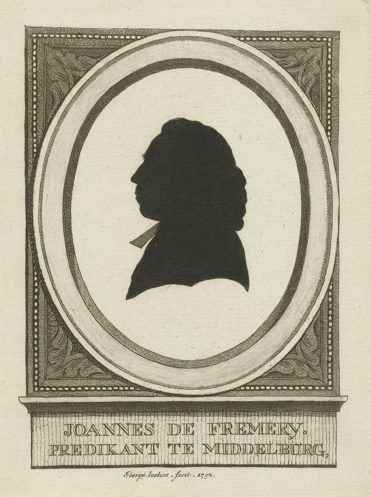 Detail of Silhouette portrait of Johannes the Fremery by George Kockers
