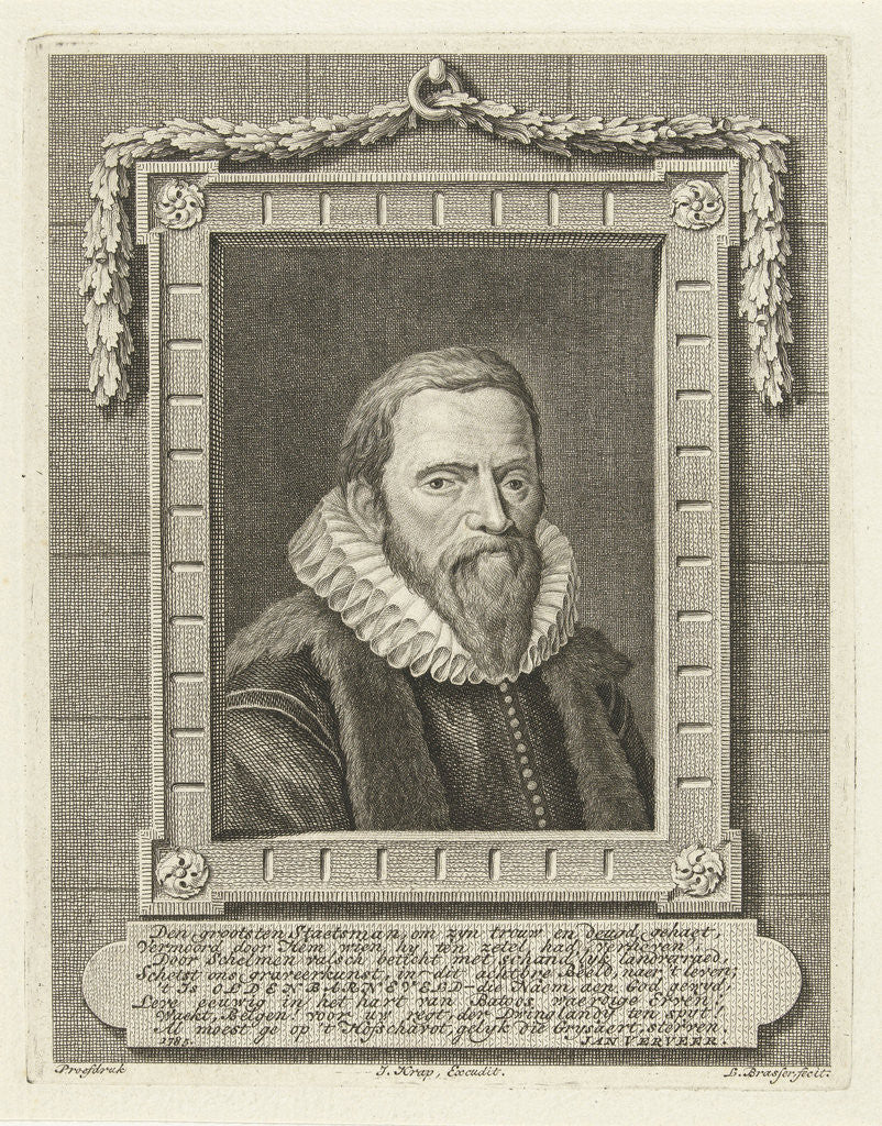Detail of Portrait of Johan van Oldenbarneveld by Jan Krap Az