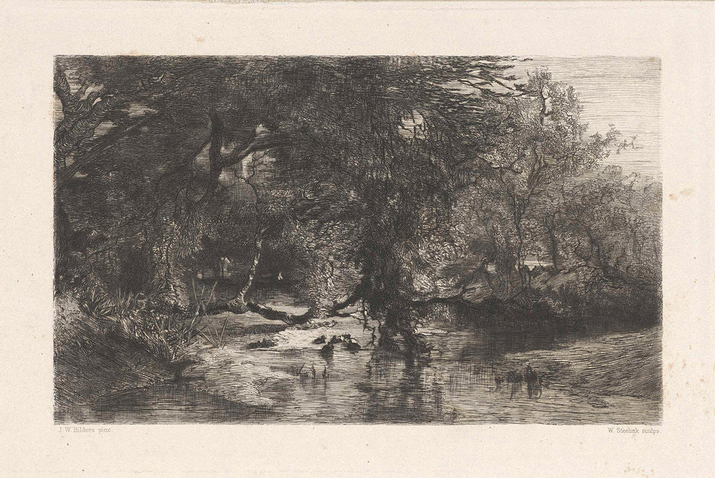 Detail of Trees along the water by Willem Steelink I