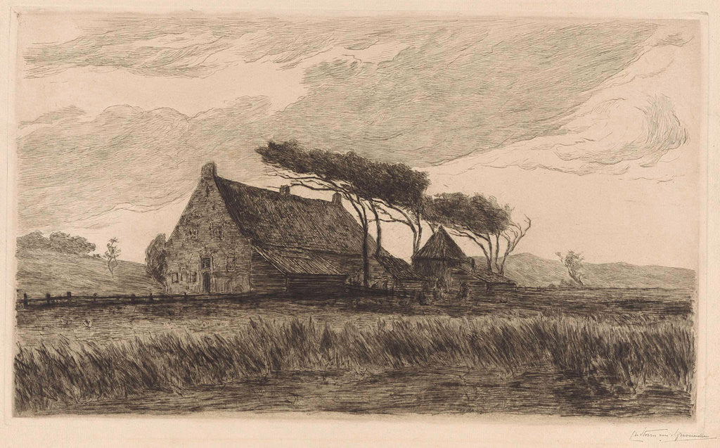 Detail of House in the dunes at Katwijk by Carel Nicolaas Storm van 's-Gravesande