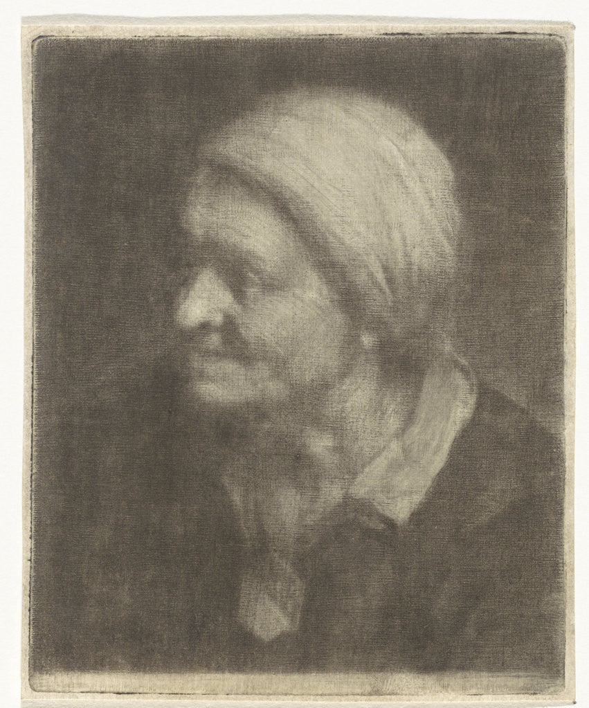 Detail of Bust Portrait of an old woman by Carel de Moor II