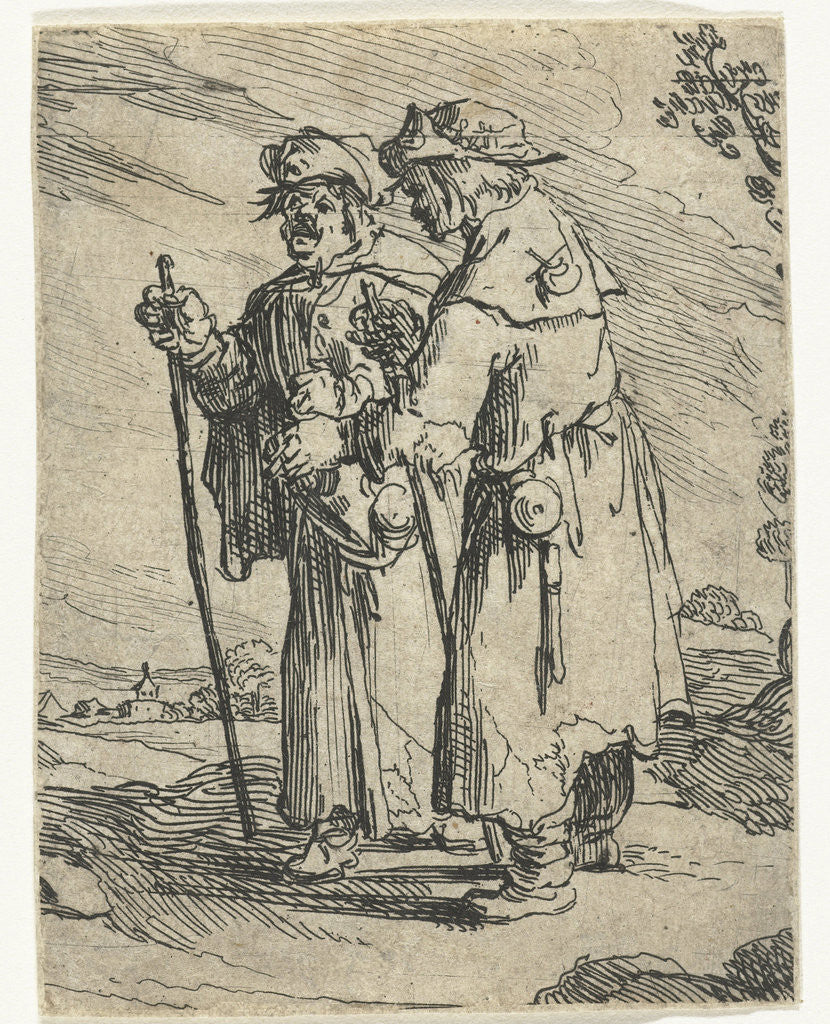 Detail of Two pilgrims on the road by Andries Both