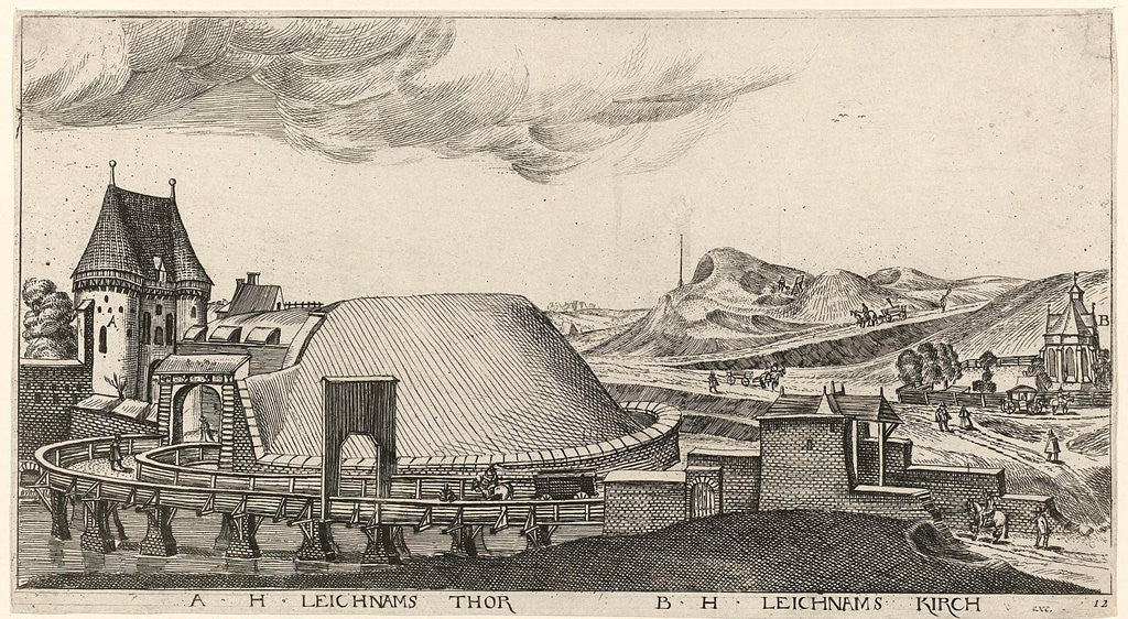 Detail of In and around the city of Danzig Series of 14 numbered prints by Frederik de Wit