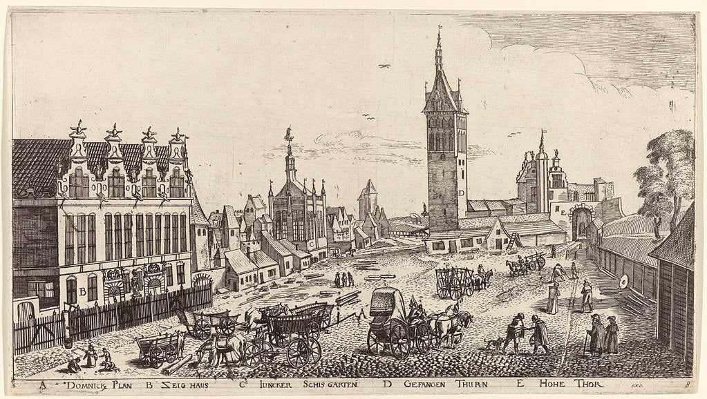 Detail of In and around the city of Danzig Series of 14 numbered prints by Frederik de Wit