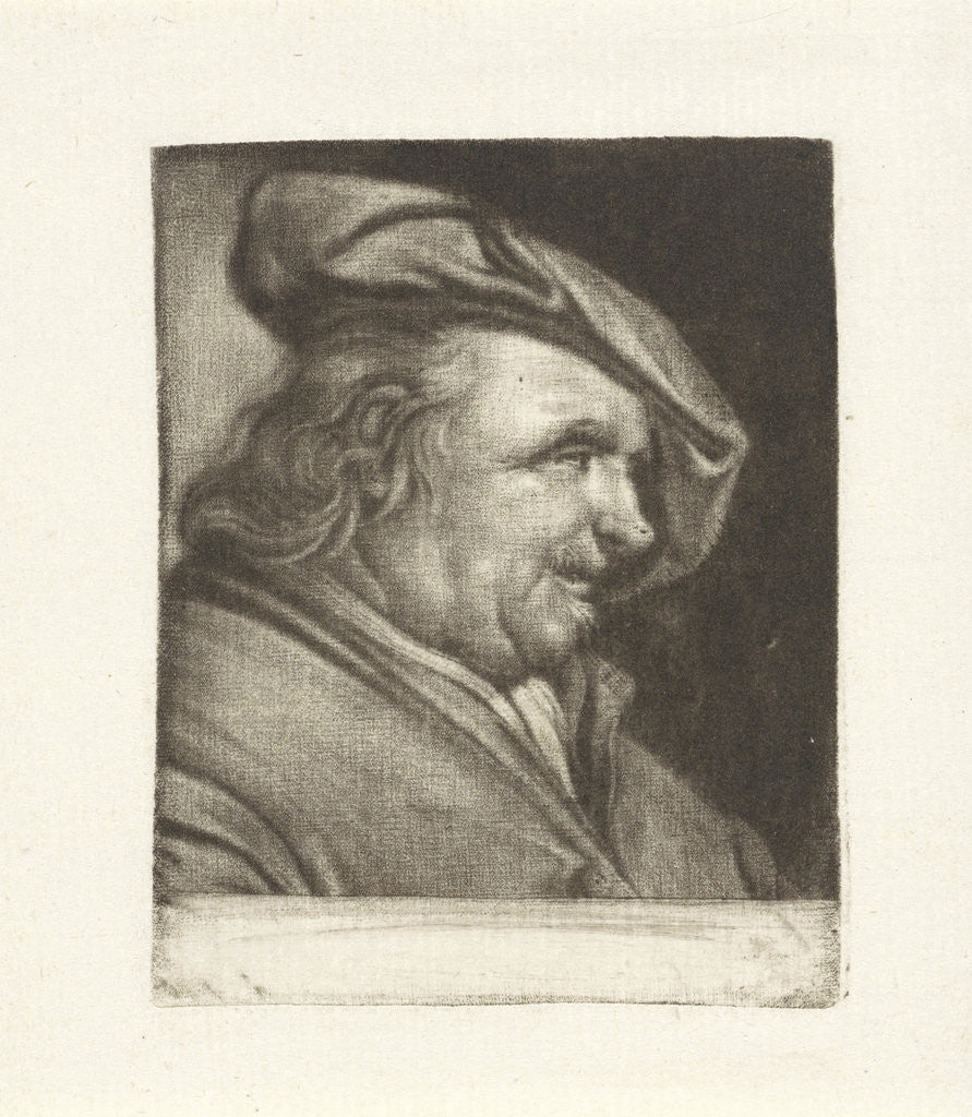 Detail of Bust of a man with a painter's cap on his head by Michiel van Musscher
