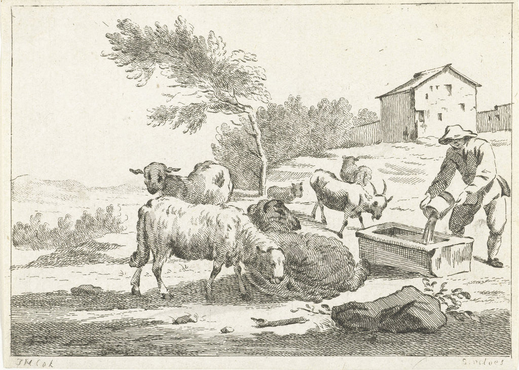 Detail of Shepherd with his flock by Jan Matthias Cok