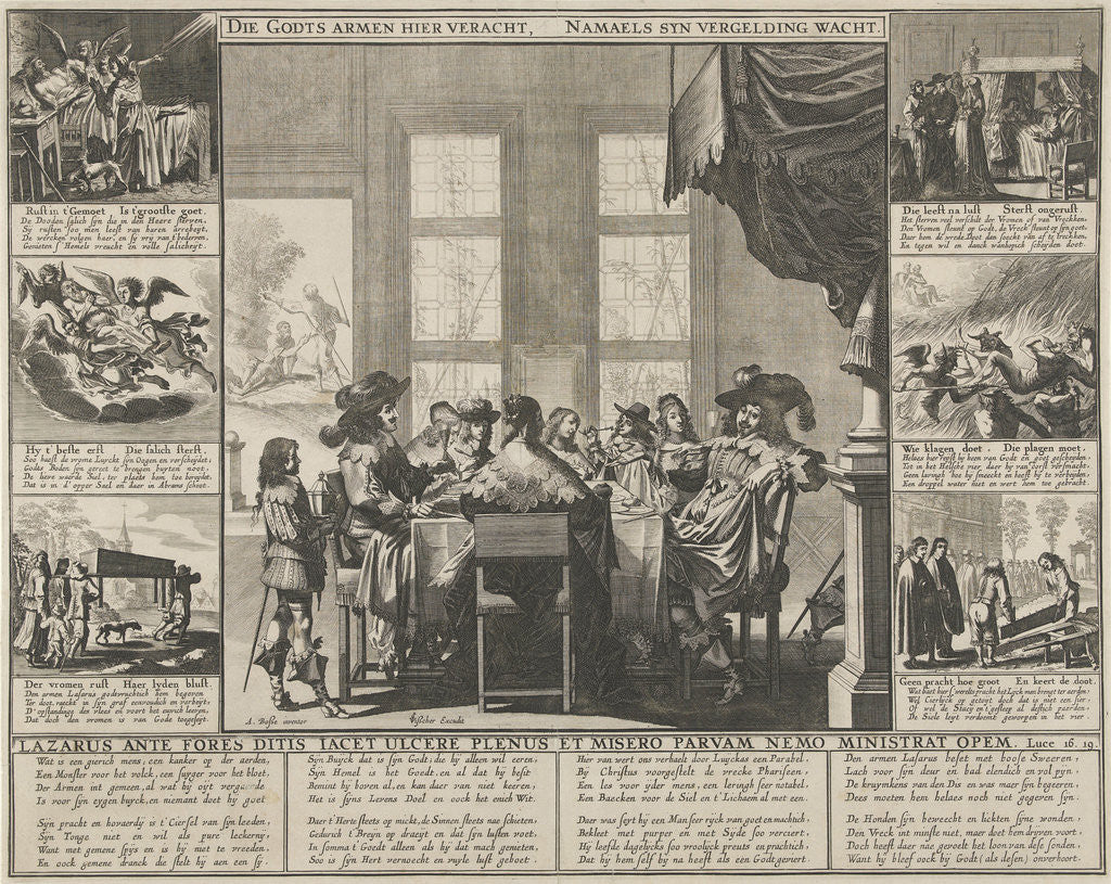 Detail of Lazarus and the rich man by Claes Jansz. Visscher II