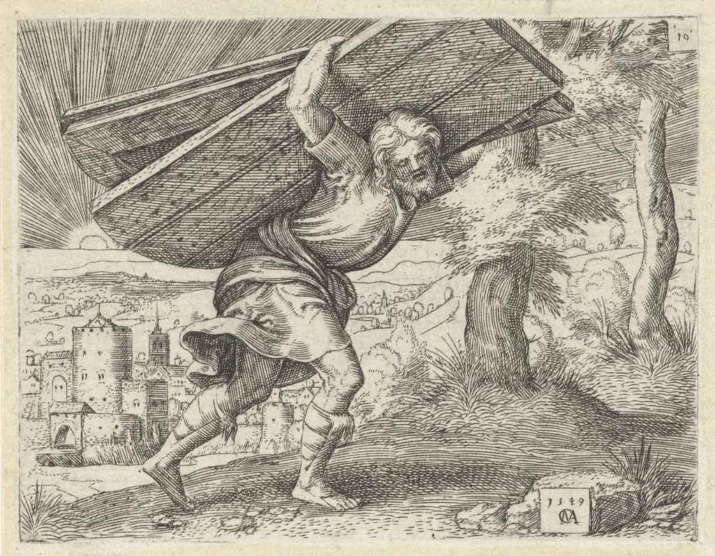Detail of Samson carrying the gates of Gaza by Cornelis Massijs