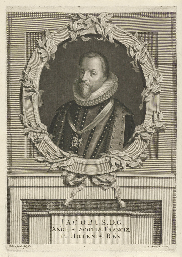 Detail of Portrait of James I of England by Matthijs van Marebeek