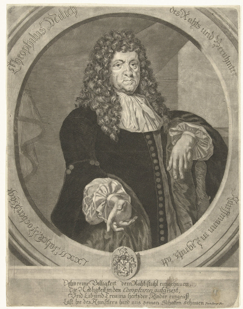 Detail of Portrait of Theophilus Milich at the age of 72 by Pieter van den Berge