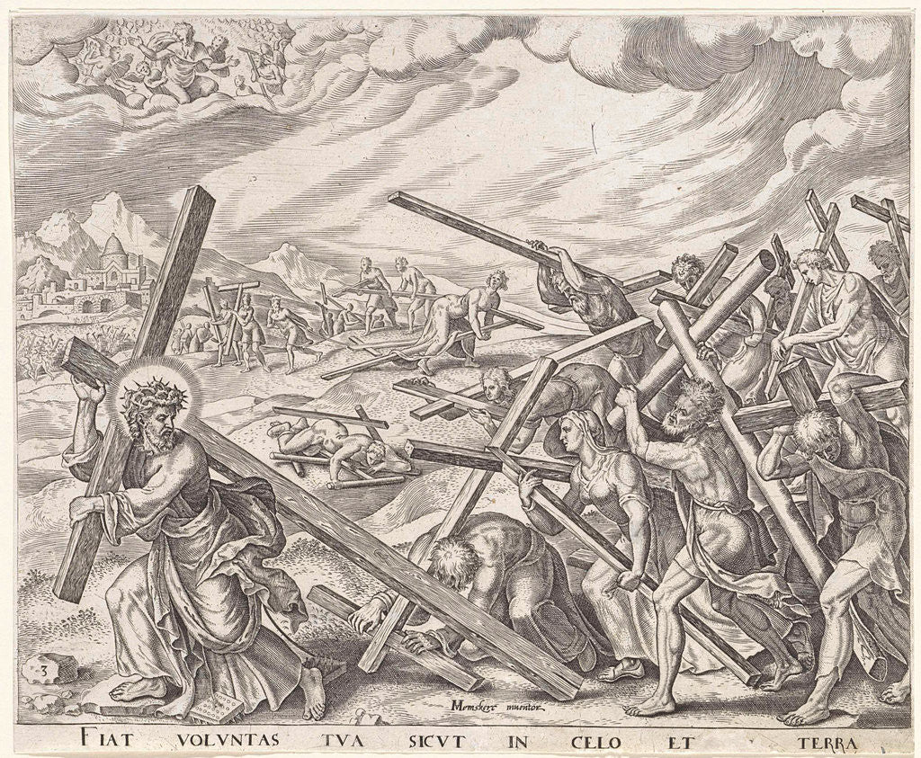 Detail of Let your will be done on earth as in heaven by Philips Galle