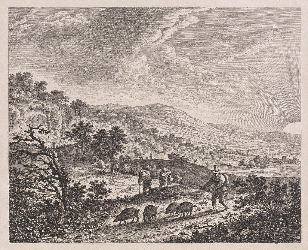 Detail of Swineherd by Herman Saftleven