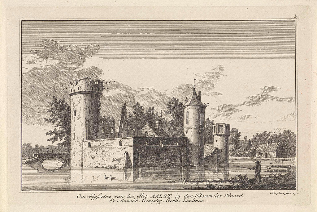 Detail of View of the ruins of castle Aalst, Gelderland by The Netherlands