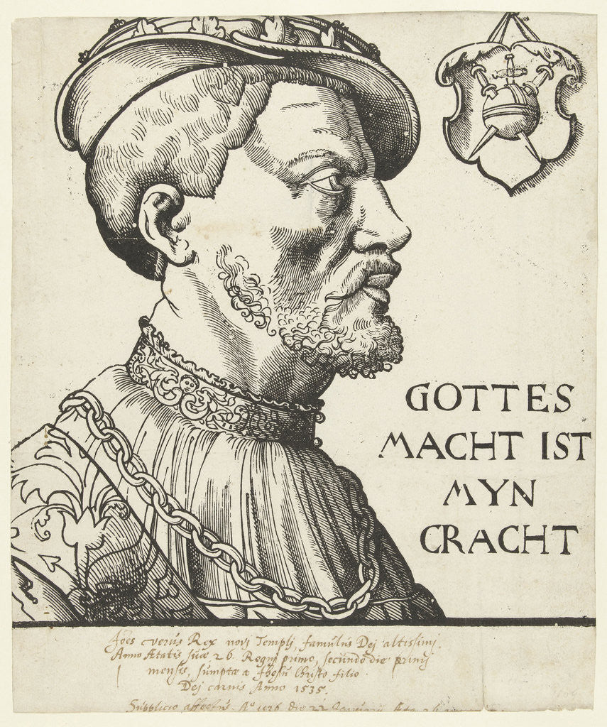 Detail of Portrait of Jan van Leyden by Heinrich Aldegrever