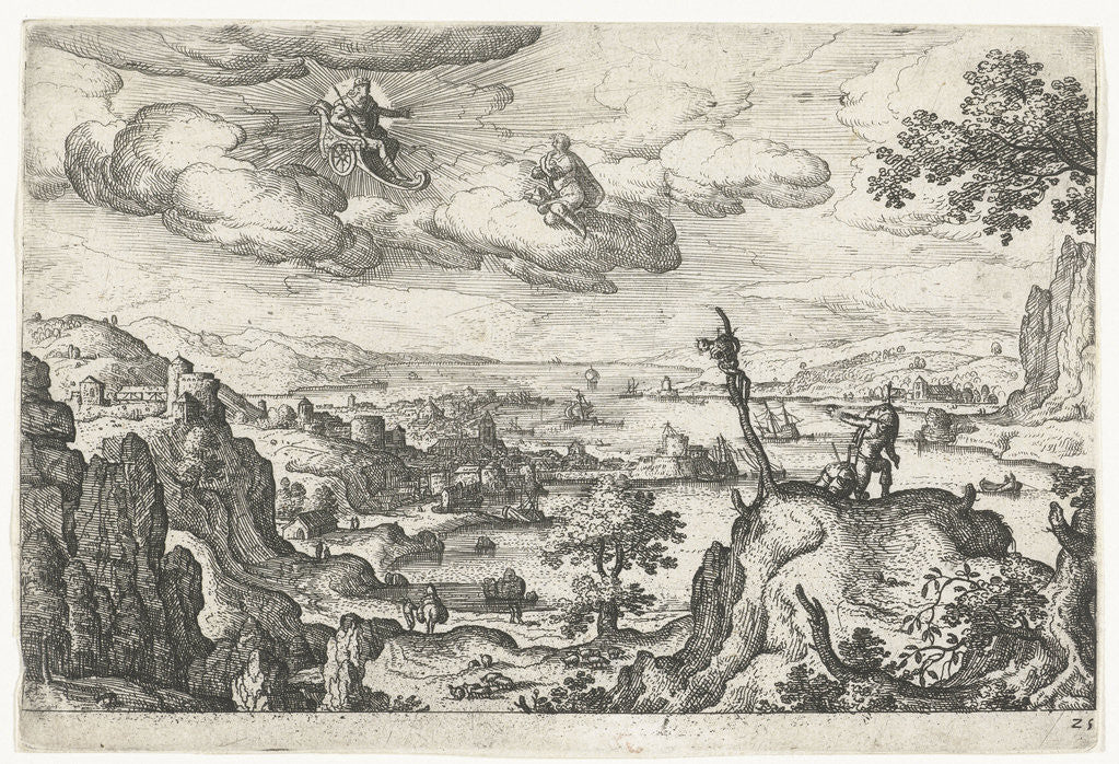 Detail of Jupiter in his car and another God by Hans Bol