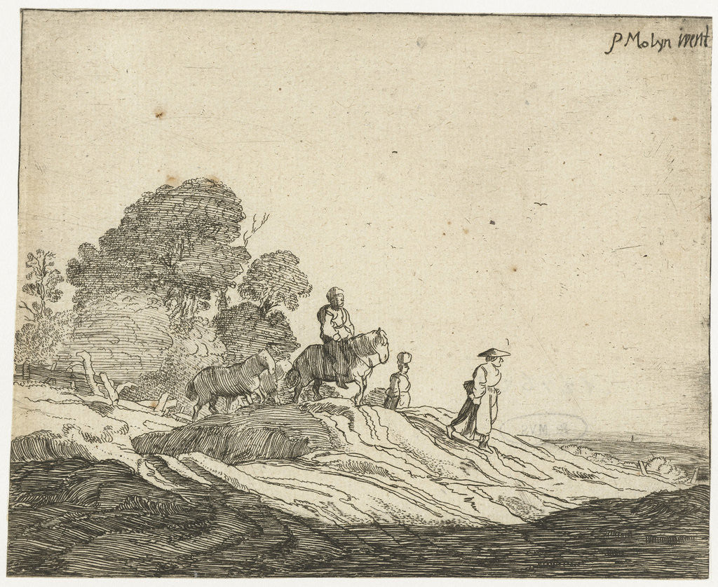 Detail of Landscape with horses by Pieter de Molijn