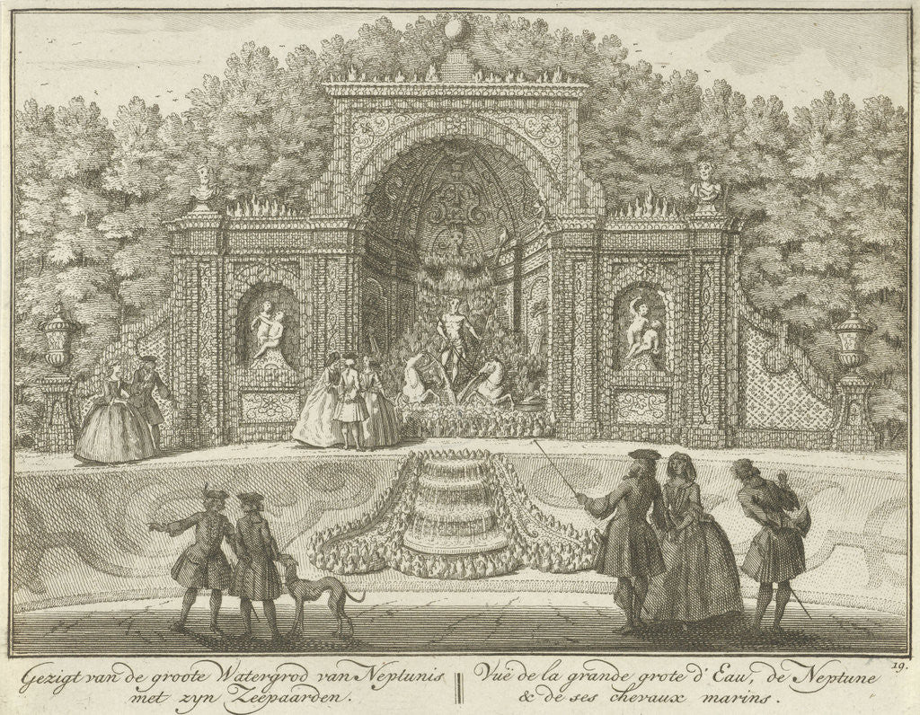 Detail of Water Neptune's Grotto in the garden of House ter Meer in Maarssen by Hendrik de Leth