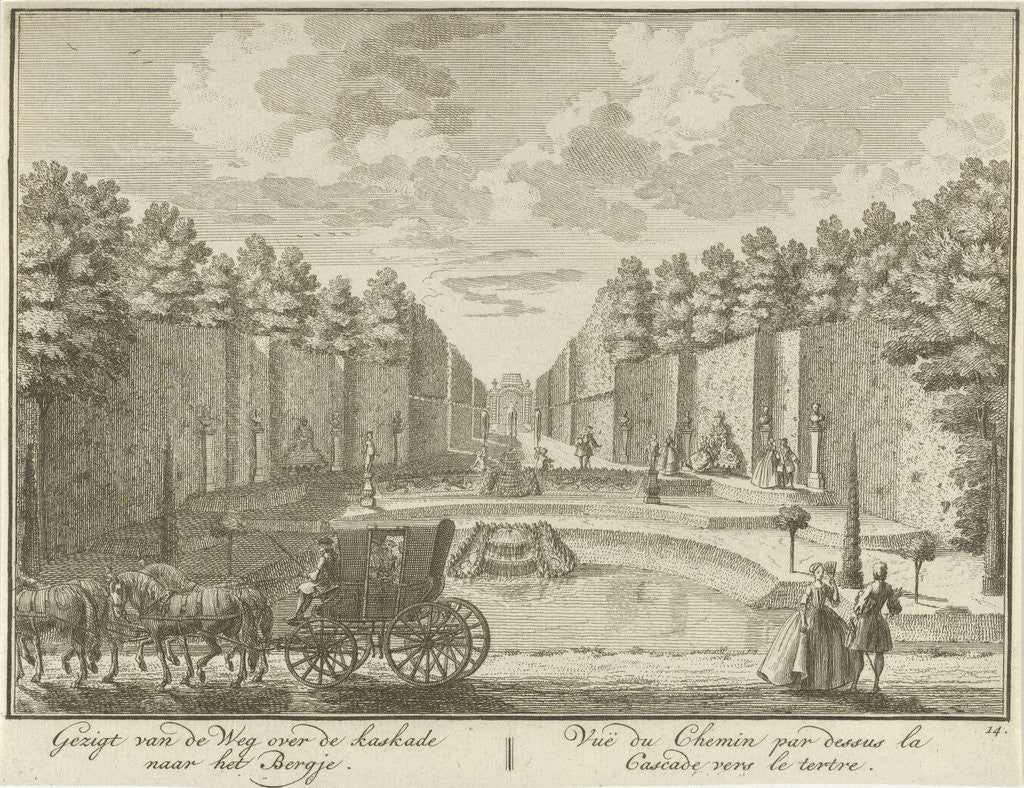 Detail of View of a pond in the garden of House ter Meer in Maarssen by Hendrik de Leth