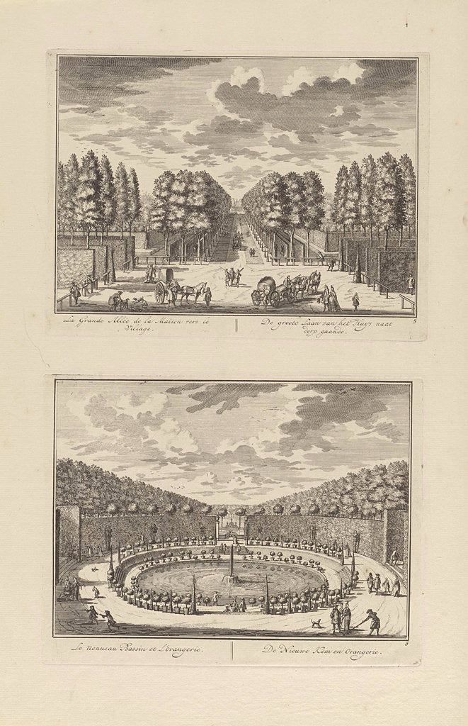 Detail of Big avenue of Zeist Castle to the village, The Netherlands, Daniël Stopendaal, Daniël Stopendaal by Nicolaes Visscher II