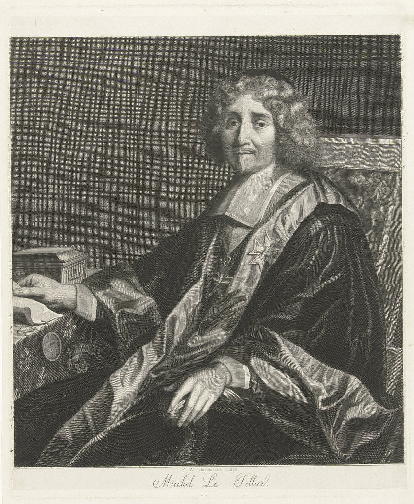 Detail of Portrait of Michel Le Tellier by Friedrich Wilhelm Burmeister