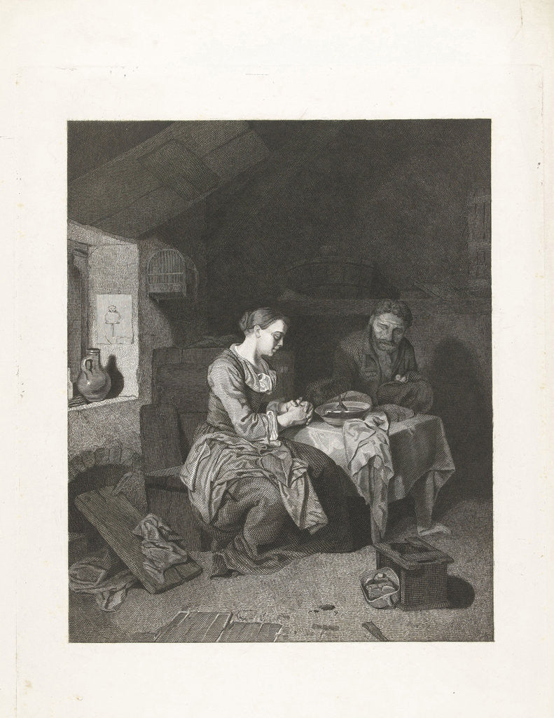Detail of Prayer before meals by Bega Friedrich Wilhelm Burmeister