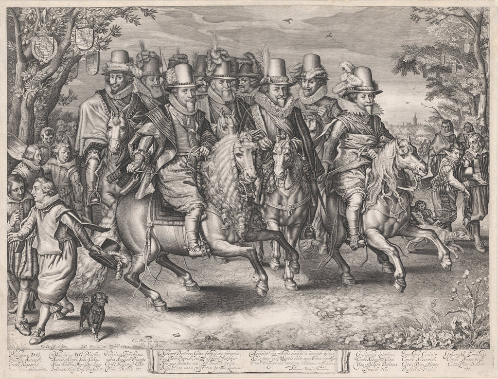 Detail of Equestrian procession of the six princes of the House of Orange-Nassau by Staten-Generaal