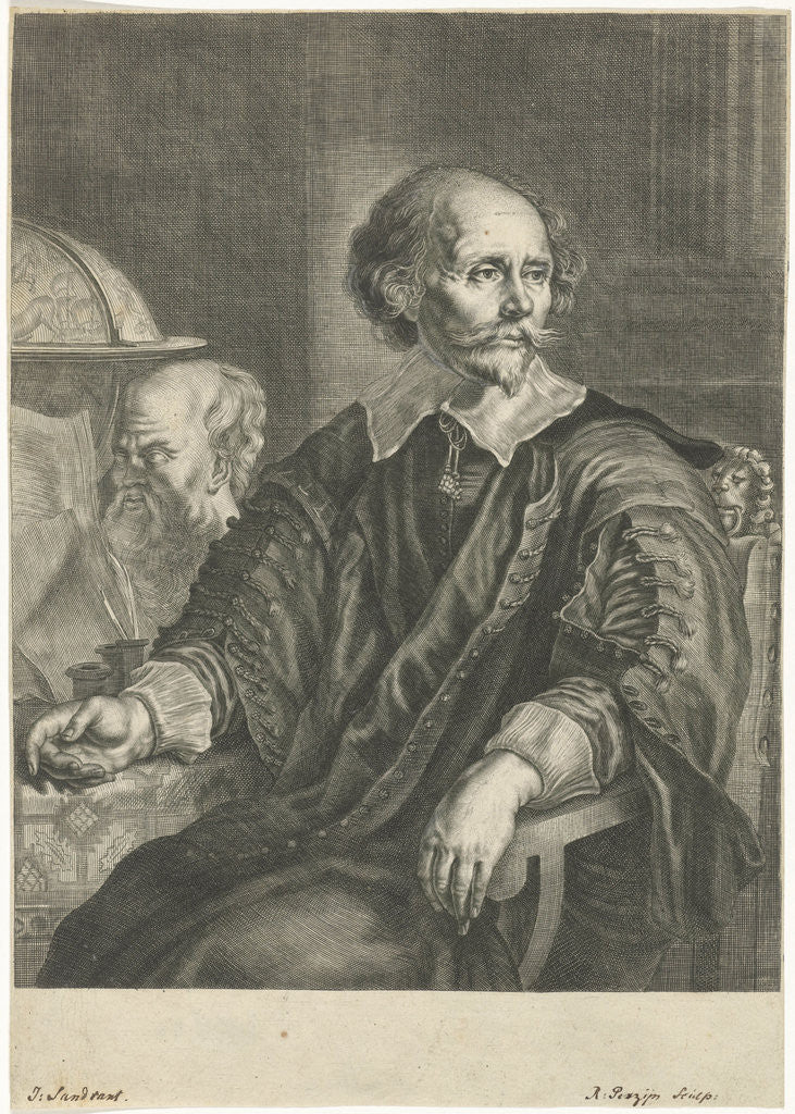 Detail of Portrait of Samuel Coster by Joachim von Sandrart