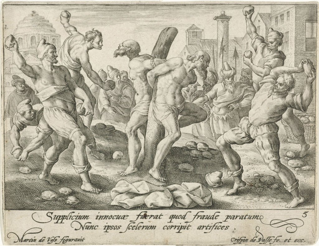 Detail of Stoning of the Elders by Crispijn van de Passe I