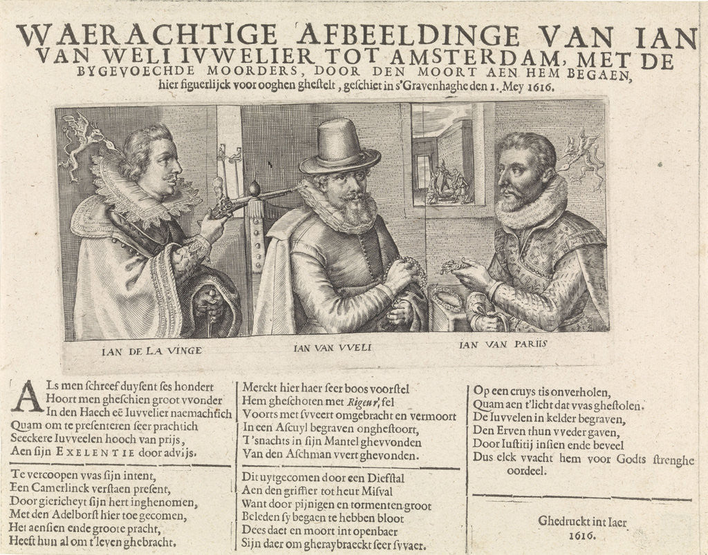 Detail of Portraits of Jan van Wely and his two assassins by Crispijn van de Passe I
