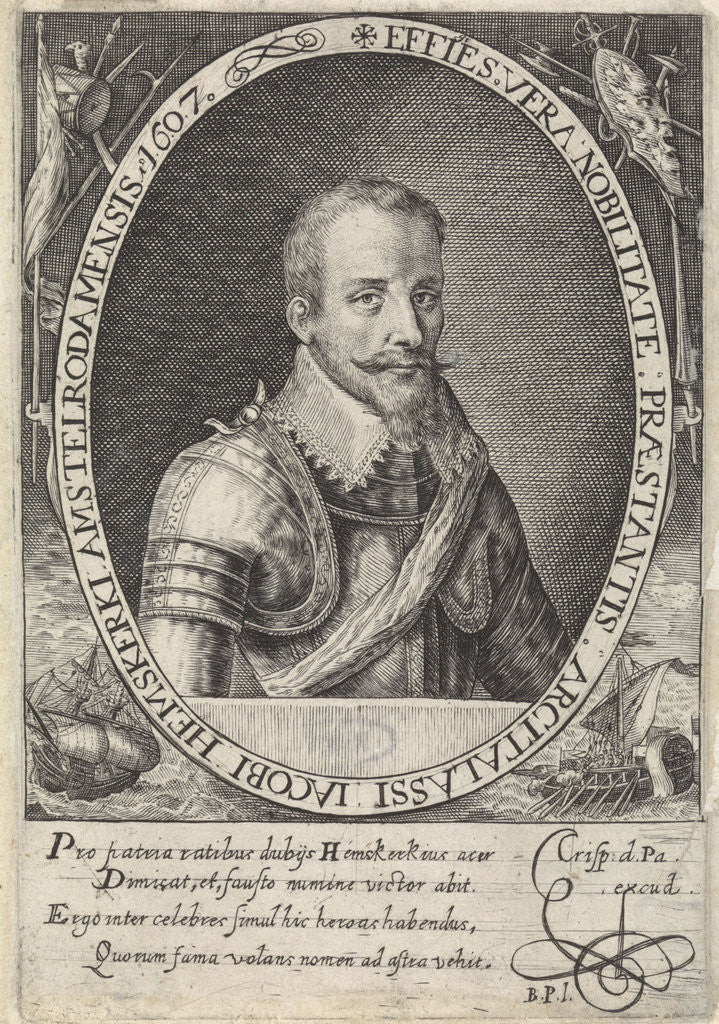 Detail of Portrait of Jacob van Heemskerck by Monogrammist BPI