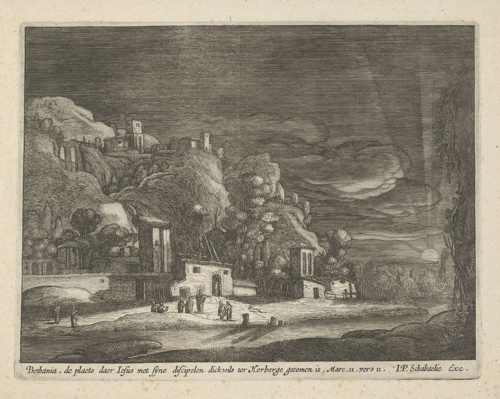 Detail of View of Bethany, Nicolaes Lastman by Jan Philipsz Schabaelje