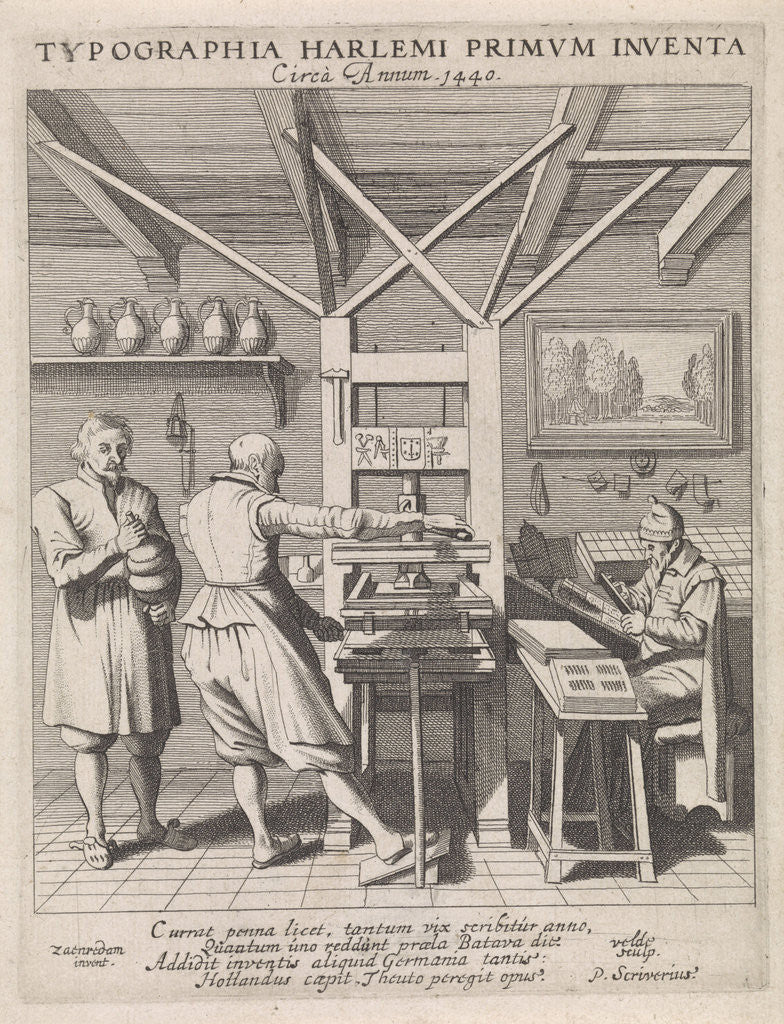 Detail of The invention of the printing press by Laurens Jansz. Coster by Haarlem