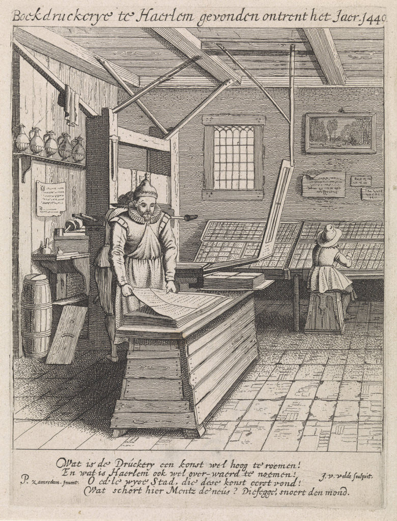 Detail of Interior of a book printer by Jan van de Velde