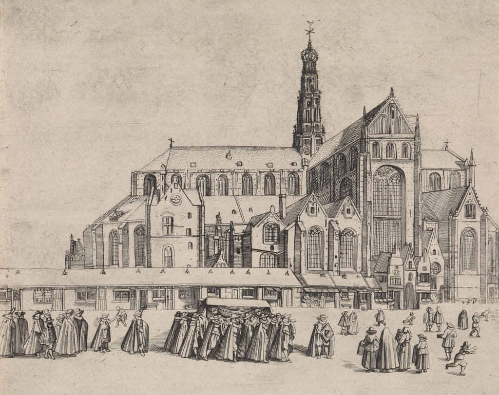 Detail of View of St. Bavo Church, from the southeast by Pieter Jansz. Saenredam