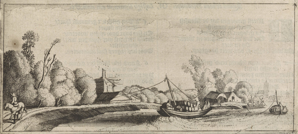 Detail of River view with barges by Cornelis Willemsz Blaeu-Laken