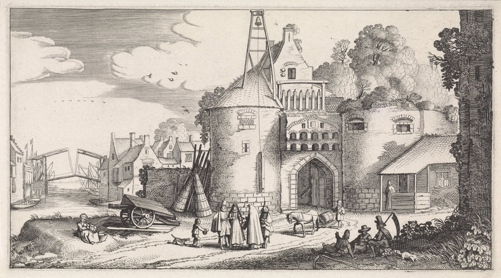 Detail of Figures at a gate by Jan van de Velde II