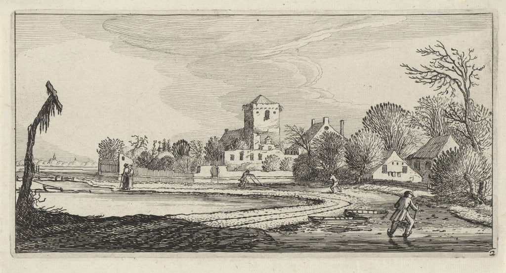 Detail of Winter Landscape with Skaters by Anonymous