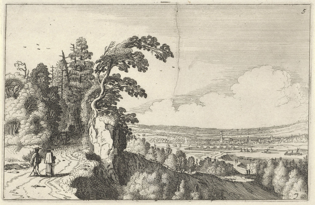 Detail of View of a valley by Jan van de Velde II
