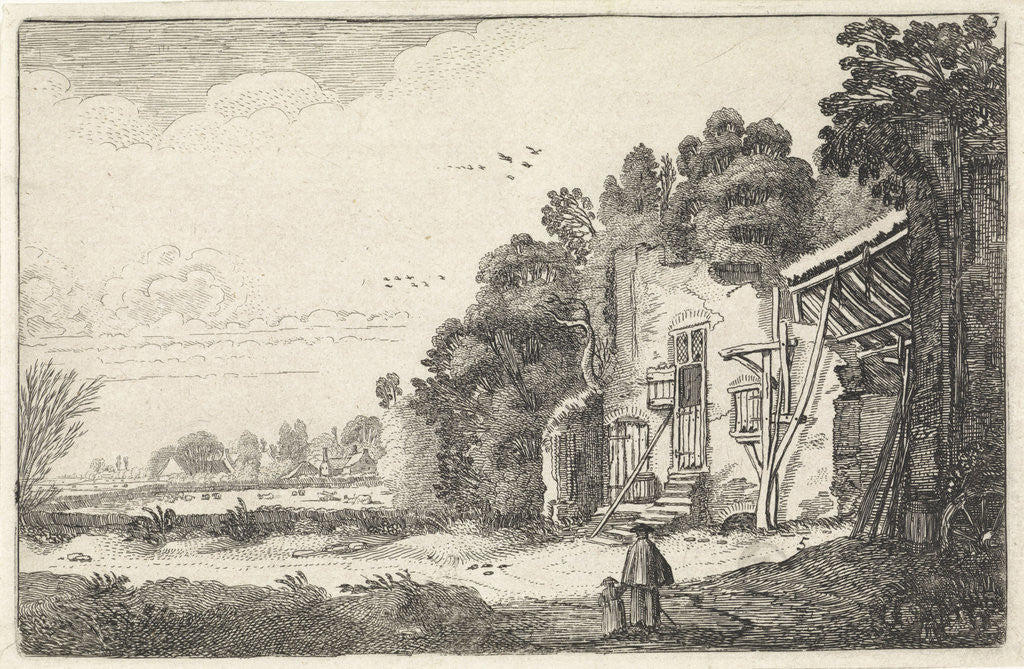 Detail of Woman with child in a ruined house by Jan van de Velde II