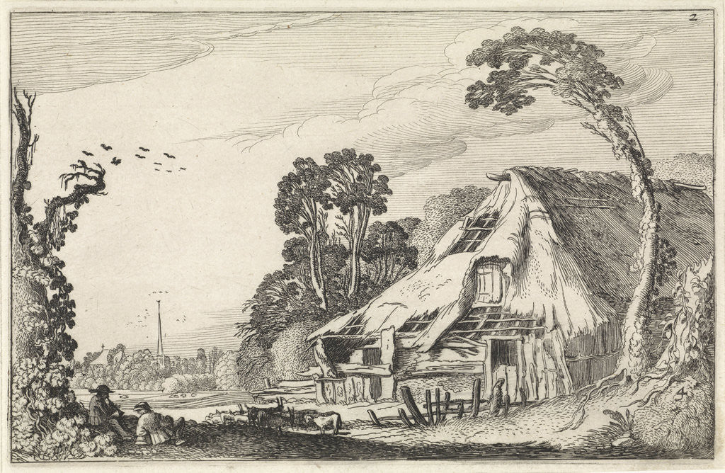 Detail of Figures in a dilapidated barn by Jan van de Velde II